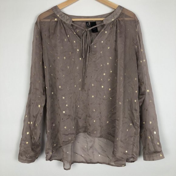Bisou Bisou Tops - Bisou Bisou Sheer Top with Metallic Detail!